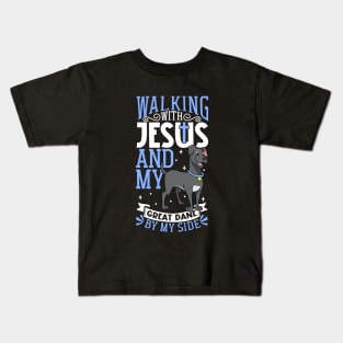 Jesus and dog - German Mastiff Kids T-Shirt